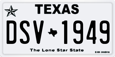 TX license plate DSV1949