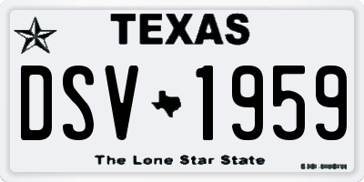 TX license plate DSV1959
