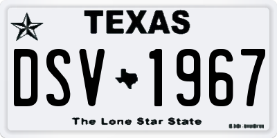 TX license plate DSV1967