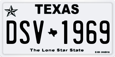 TX license plate DSV1969