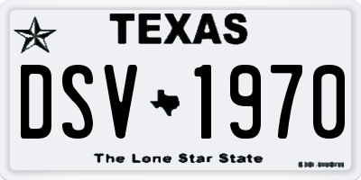 TX license plate DSV1970