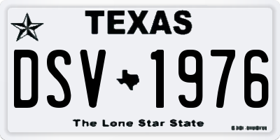 TX license plate DSV1976
