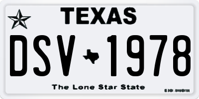 TX license plate DSV1978