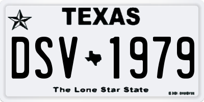 TX license plate DSV1979