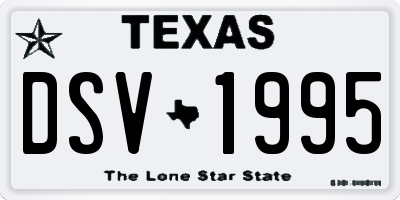 TX license plate DSV1995