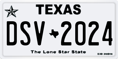 TX license plate DSV2024