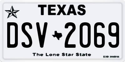 TX license plate DSV2069