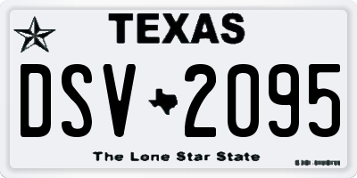 TX license plate DSV2095