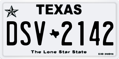 TX license plate DSV2142