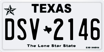 TX license plate DSV2146