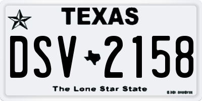 TX license plate DSV2158