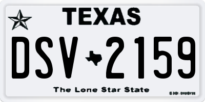 TX license plate DSV2159