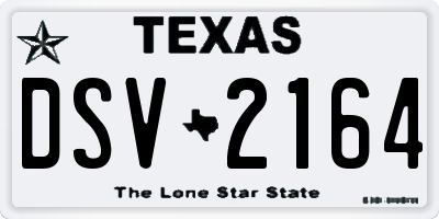 TX license plate DSV2164