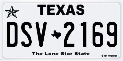 TX license plate DSV2169
