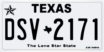 TX license plate DSV2171