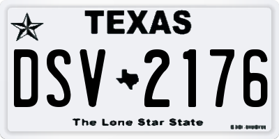 TX license plate DSV2176