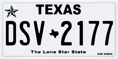 TX license plate DSV2177