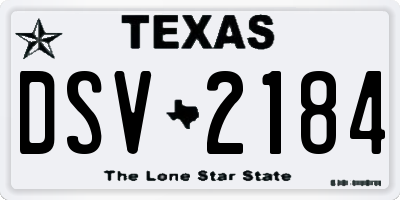 TX license plate DSV2184