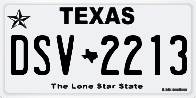 TX license plate DSV2213