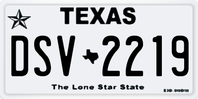 TX license plate DSV2219