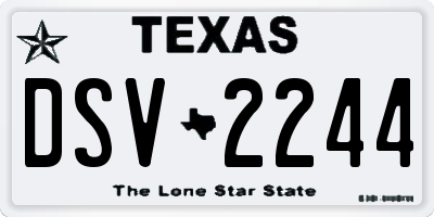TX license plate DSV2244