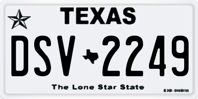 TX license plate DSV2249