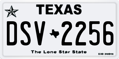 TX license plate DSV2256