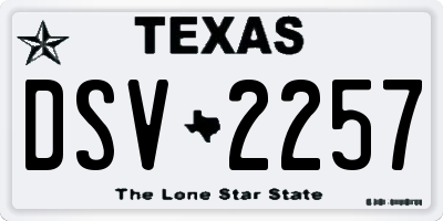 TX license plate DSV2257