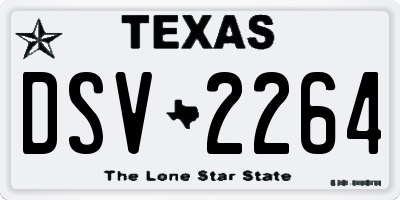 TX license plate DSV2264