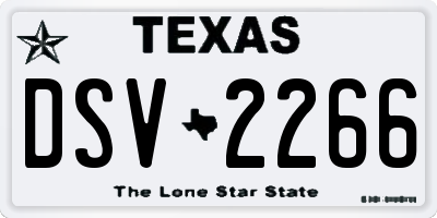 TX license plate DSV2266