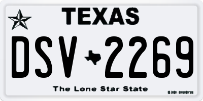 TX license plate DSV2269
