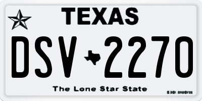 TX license plate DSV2270