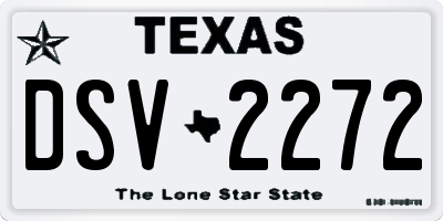 TX license plate DSV2272