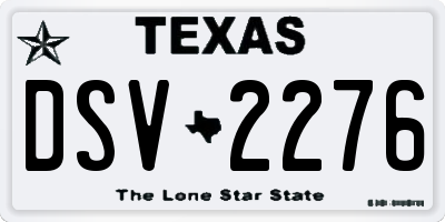 TX license plate DSV2276