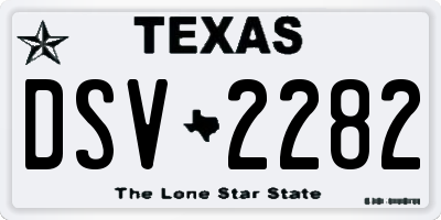 TX license plate DSV2282