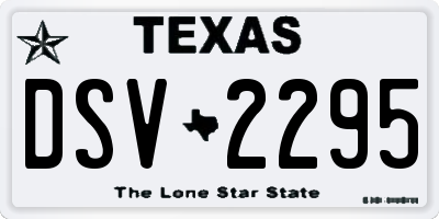 TX license plate DSV2295