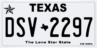 TX license plate DSV2297