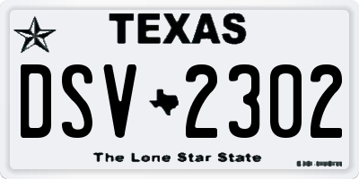 TX license plate DSV2302