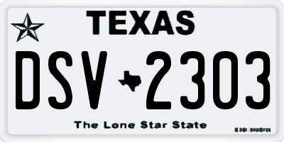 TX license plate DSV2303