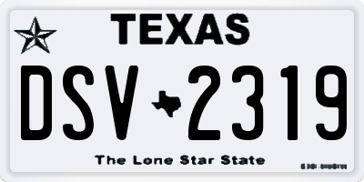 TX license plate DSV2319