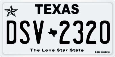 TX license plate DSV2320