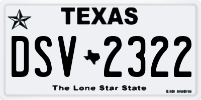 TX license plate DSV2322