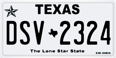 TX license plate DSV2324
