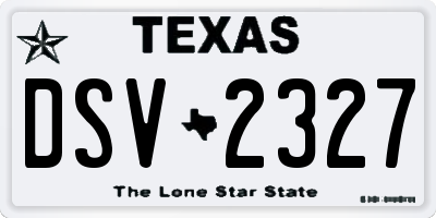 TX license plate DSV2327
