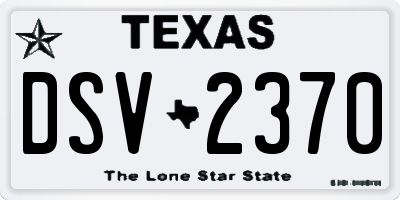 TX license plate DSV2370