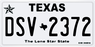 TX license plate DSV2372