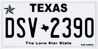 TX license plate DSV2390
