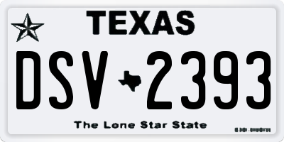 TX license plate DSV2393