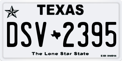 TX license plate DSV2395