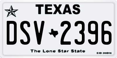 TX license plate DSV2396